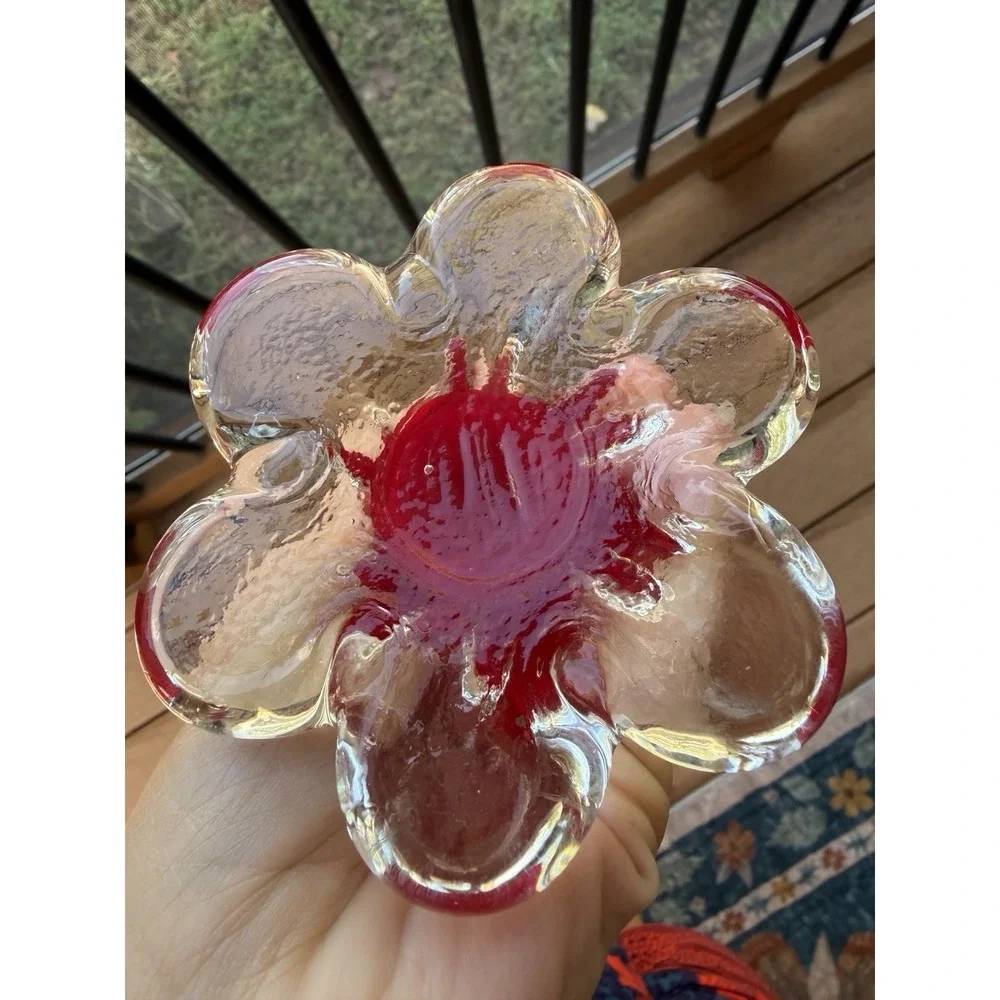 Vintage MCM Ruby Red Glass Bud Vase 11